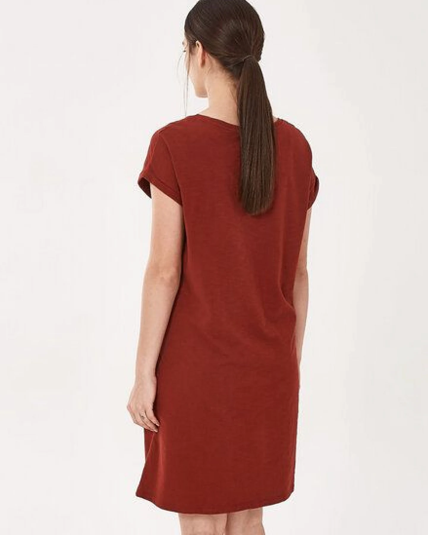 ORGANICATION Slub-Jersey-Kleid aus Bio-Baumwolle mit Stickerei – Ansicht 4