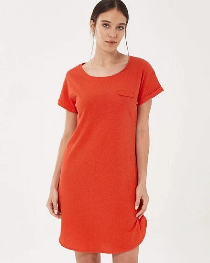 ORGANICATION Jerseykleid aus Bio-Baumwolle mit Leinen
