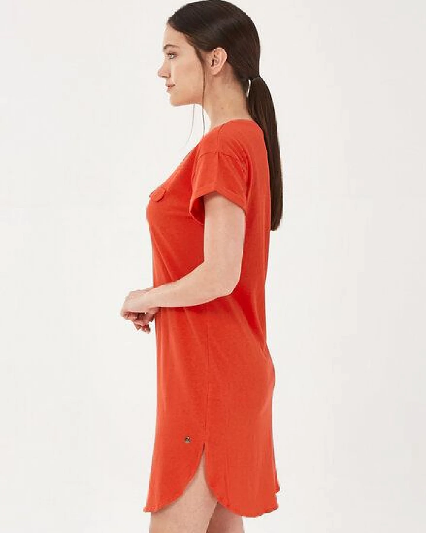 ORGANICATION Jerseykleid aus Bio-Baumwolle mit Leinen – Ansicht 3