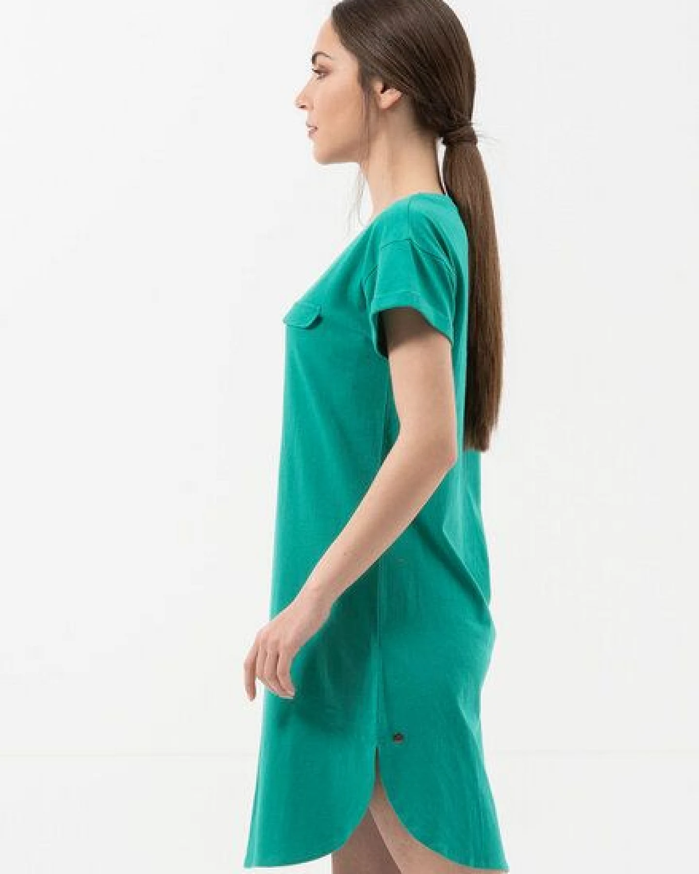 ORGANICATION Jerseykleid aus Bio-Baumwolle mit Leinen – Ansicht 3