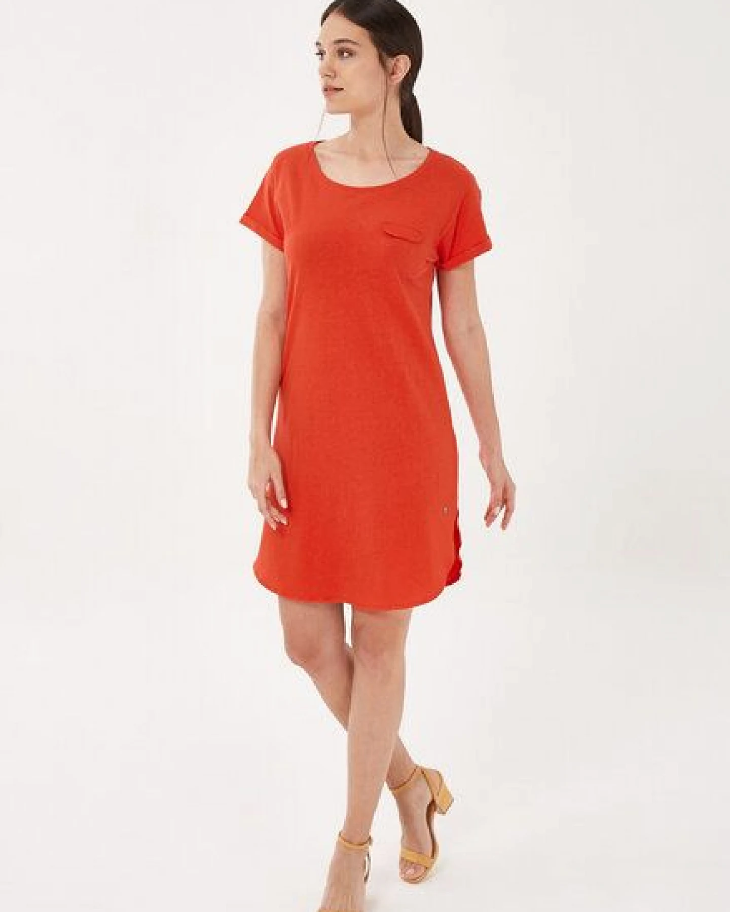 ORGANICATION Jerseykleid aus Bio-Baumwolle mit Leinen – Ansicht 2