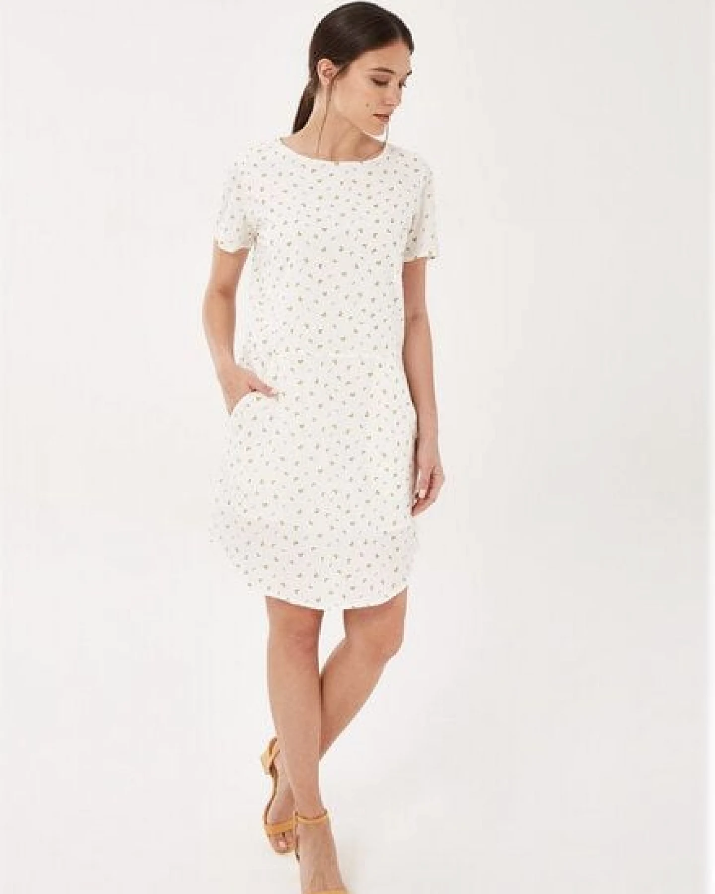 ORGANICATION Kleid aus Bio-Baumwolle mit Allover-Print – Ansicht 2