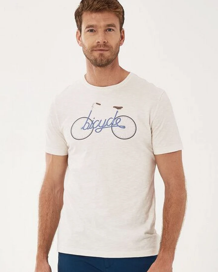 ORGANICATION T-Shirt aus Bio-Baumwolle mit Fahrrad-Print