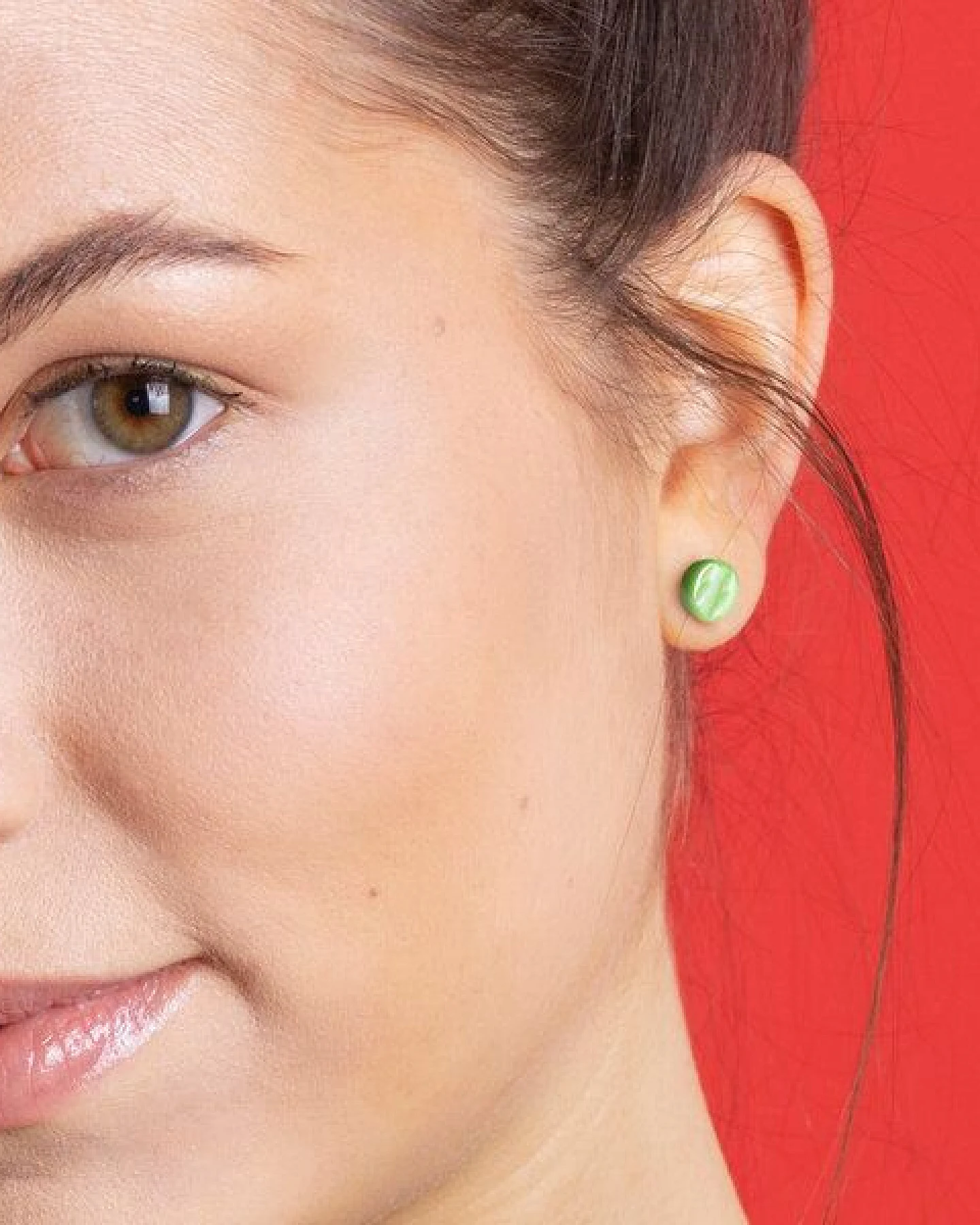 ALEXASCHA Kleine Glas Ohrstecker Rund – Ansicht 3