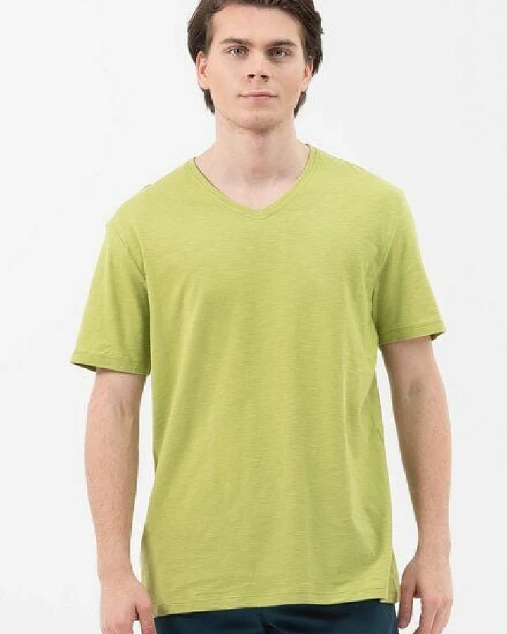 ORGANICATION Basic T-Shirt aus Bio-Baumwolle mit V-Ausschnitt