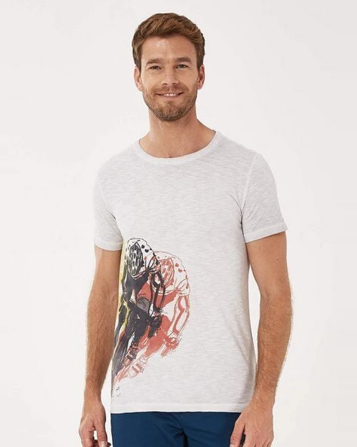 ORGANICATION Garment Dyed T-Shirt aus Bio-Baumwolle mit Print