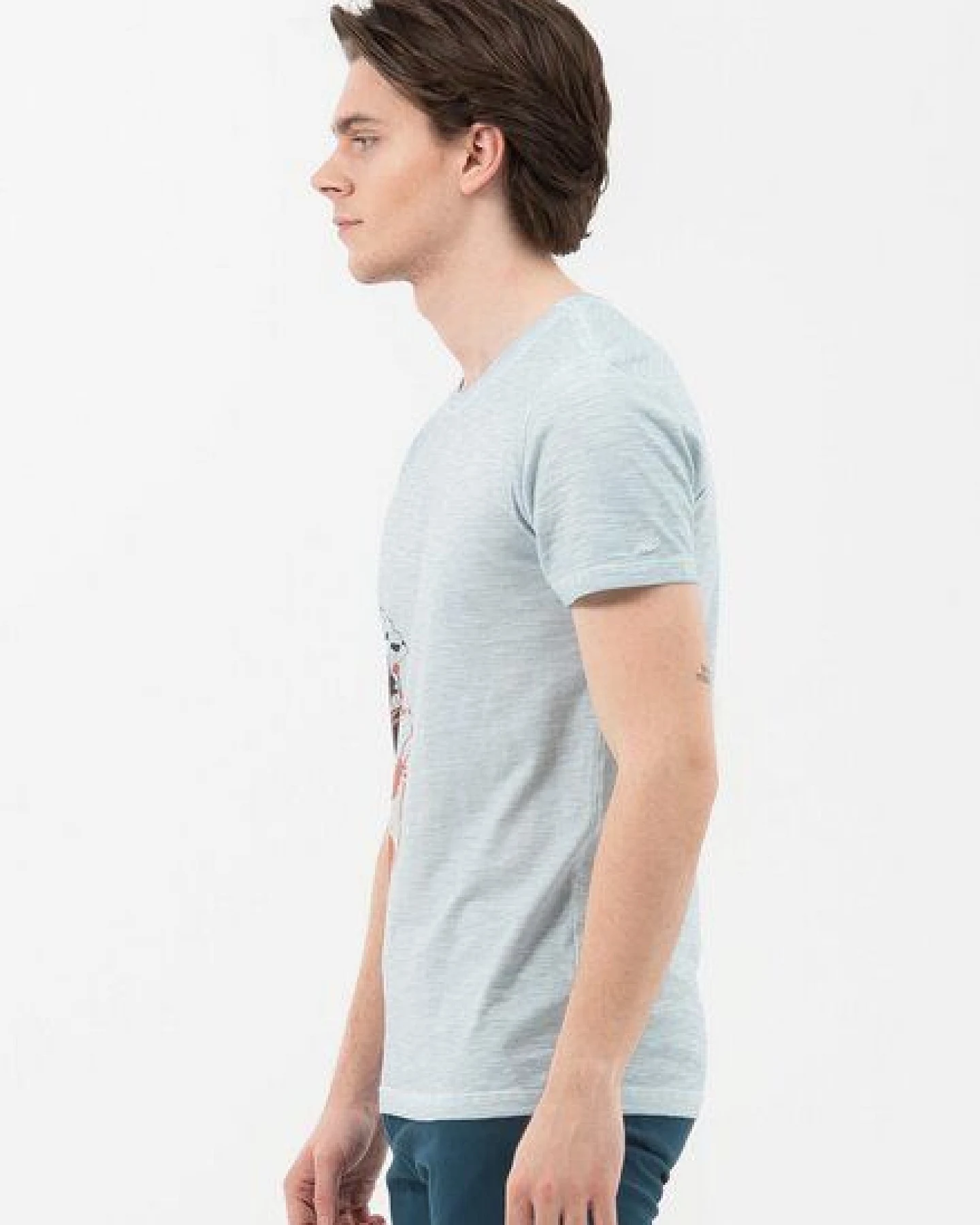 ORGANICATION Garment Dyed T-Shirt aus Bio-Baumwolle mit Print – Ansicht 2
