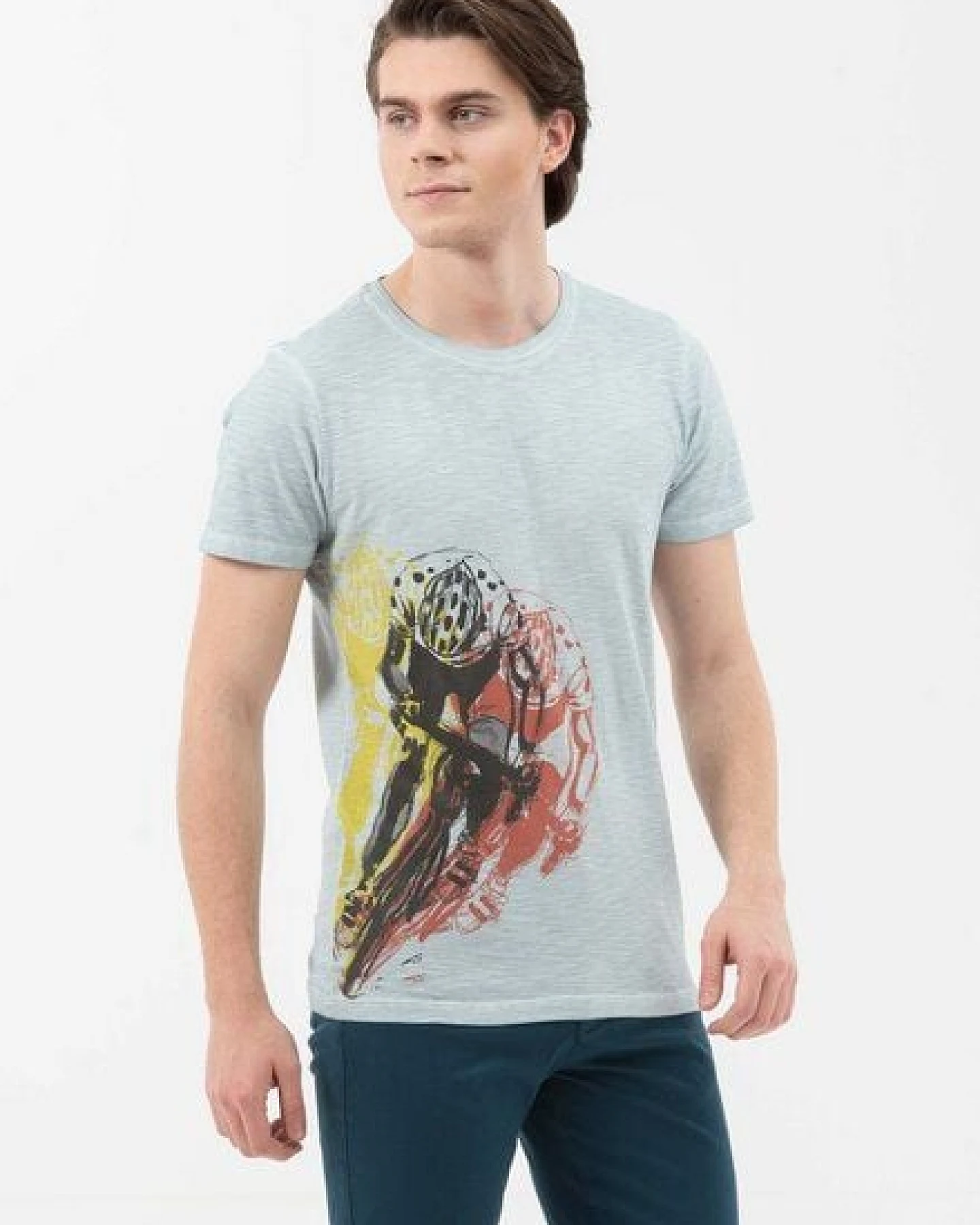 ORGANICATION Garment Dyed T-Shirt aus Bio-Baumwolle mit Print – Ansicht 4