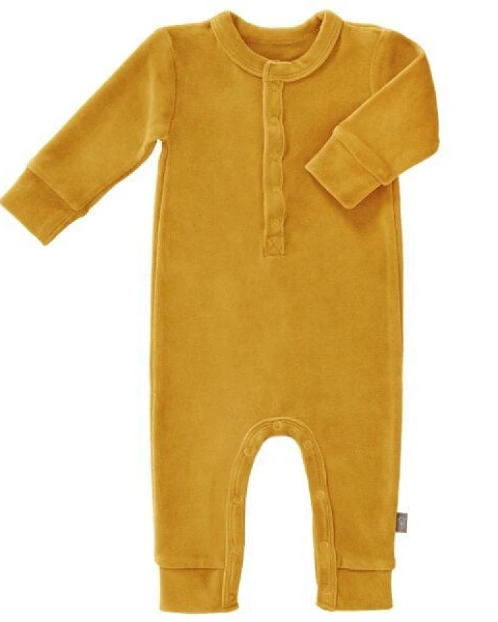 Fresk Niederlande Fresk Velour Baby Strampler Pyjama ohne Füßchen in tollen Farben GOTS zertifiziert