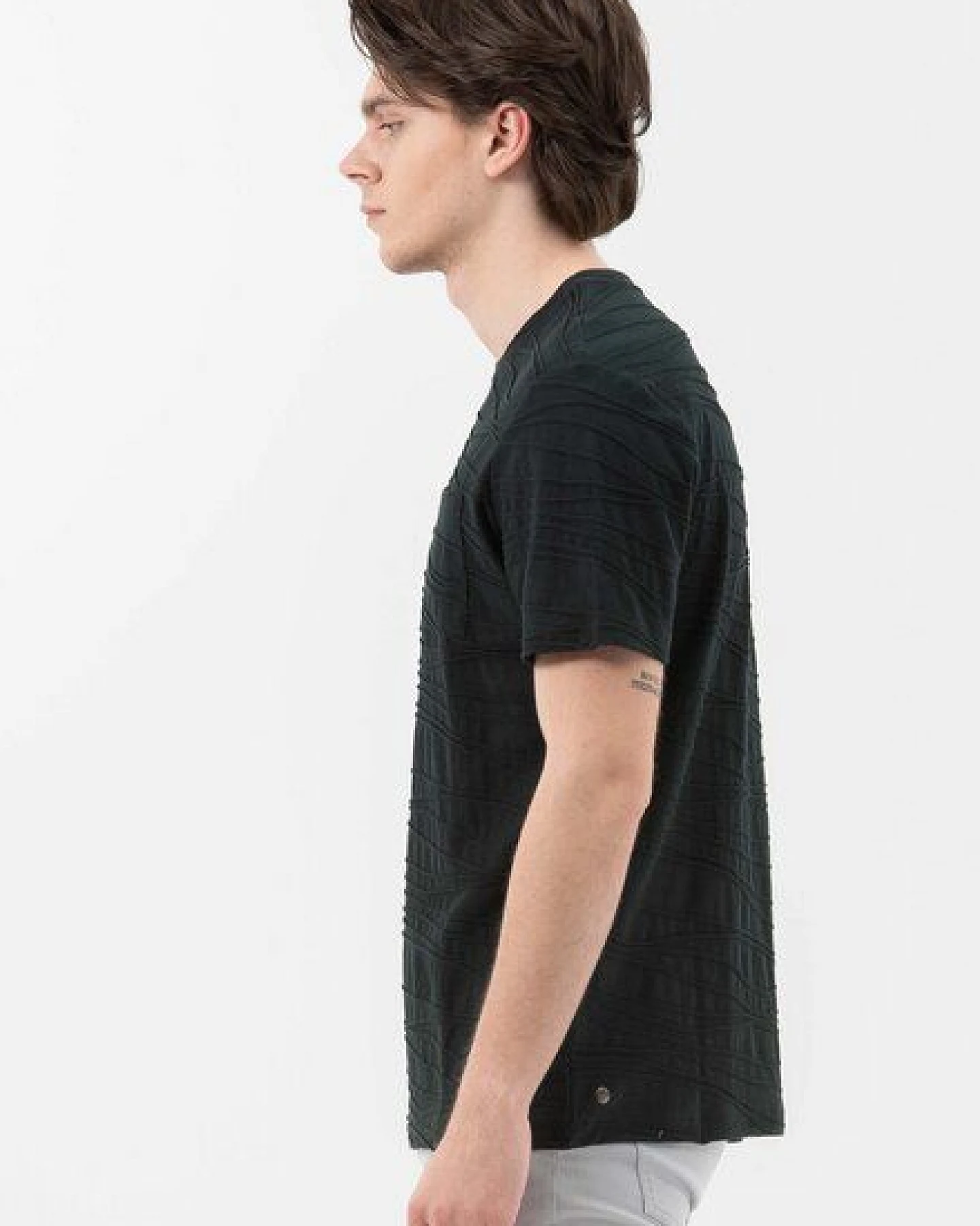 ORGANICATION T-Shirt aus Bio-Baumwolle mit Struktur-Streifen – Ansicht 2