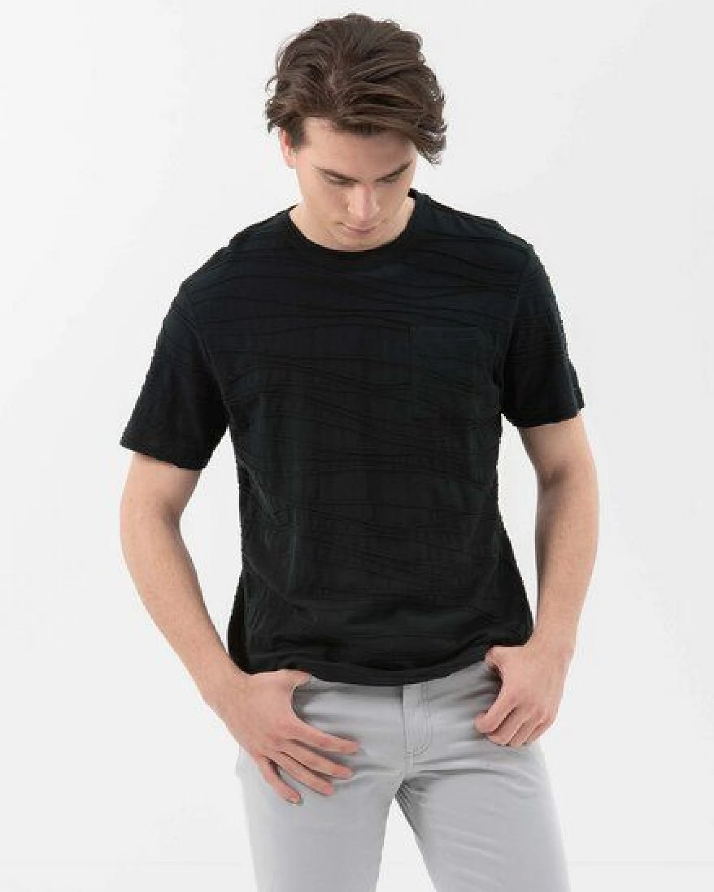 ORGANICATION T-Shirt aus Bio-Baumwolle mit Struktur-Streifen – Ansicht 3