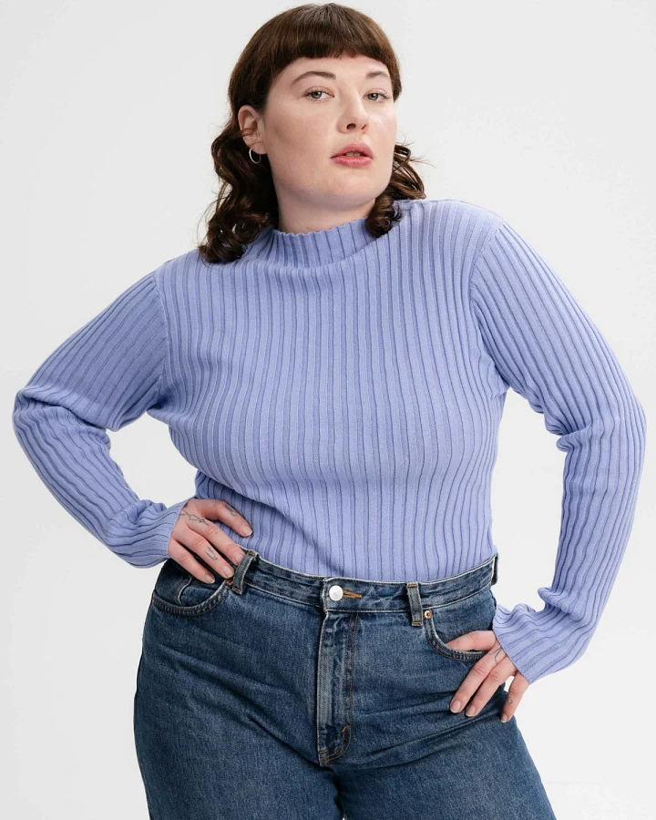 MELA Damen vegan Strickpullover Namari Forgetmenot Hellblau