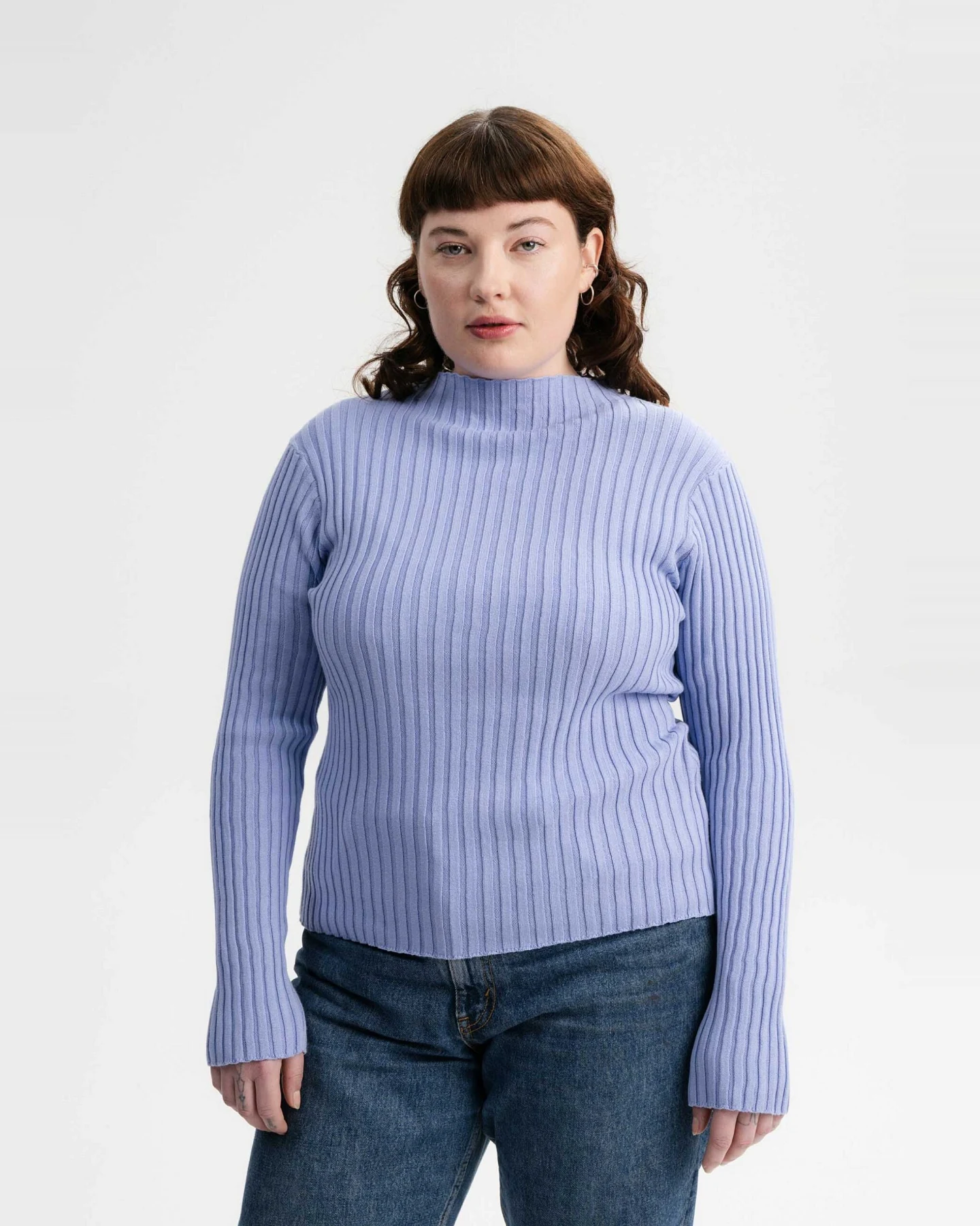 MELA Damen vegan Strickpullover Namari Forgetmenot Hellblau – Ansicht 2