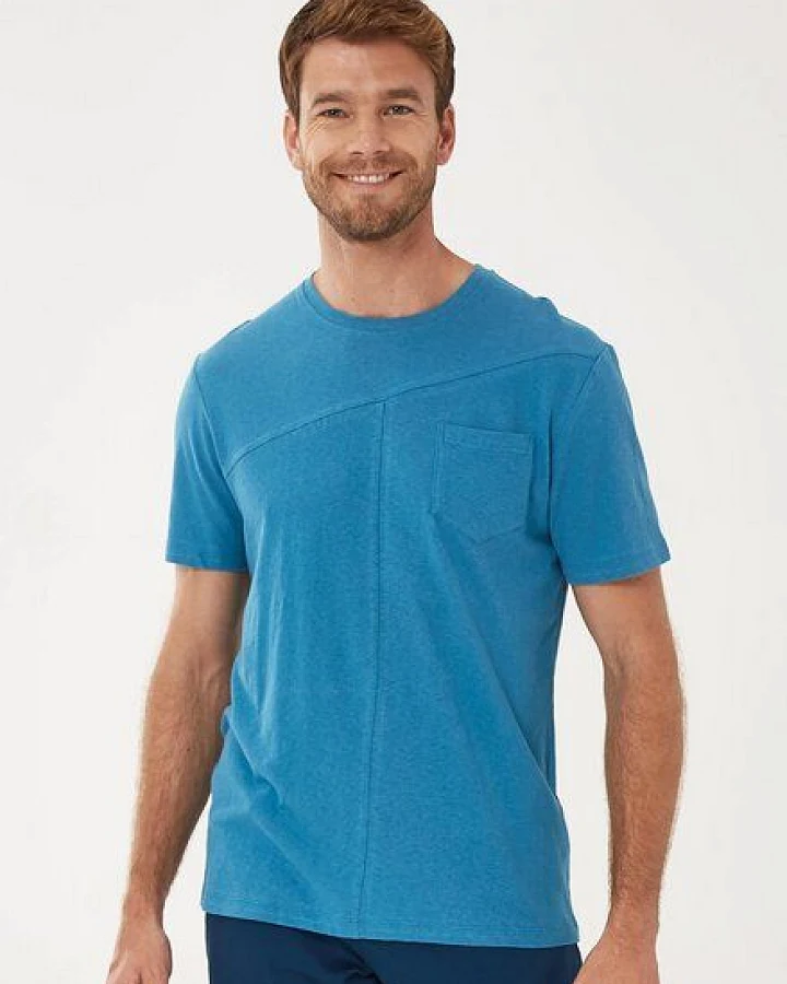 ORGANICATION T-Shirt aus Bio-Baumwolle-Leinen-Mix mit Brusttasche