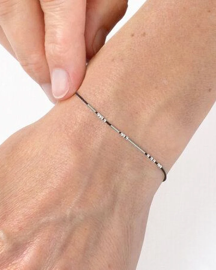 renna deluxe Morse-Code Armband aus Sterling Silber