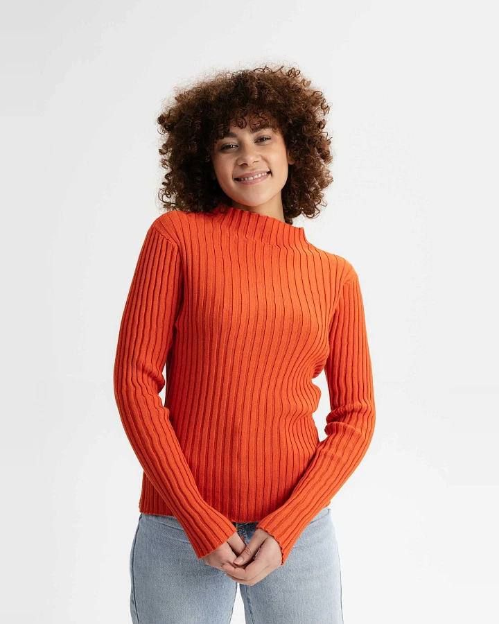 MELA Damen vegan Strickpullover Namari Orange Brick