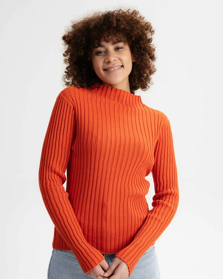 MELA Damen vegan Strickpullover Namari Orange Brick