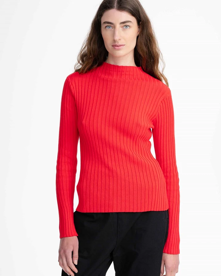 MELA Damen vegan Strickpullover Namari Mohnrot