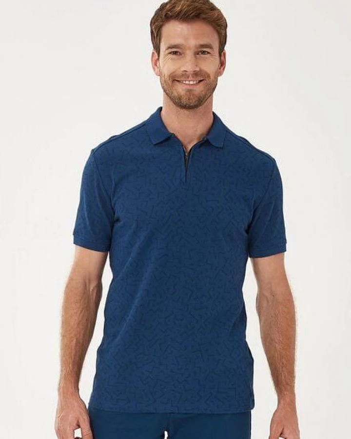 ORGANICATION Poloshirt aus Bio-Baumwolle mit Reißverschluss