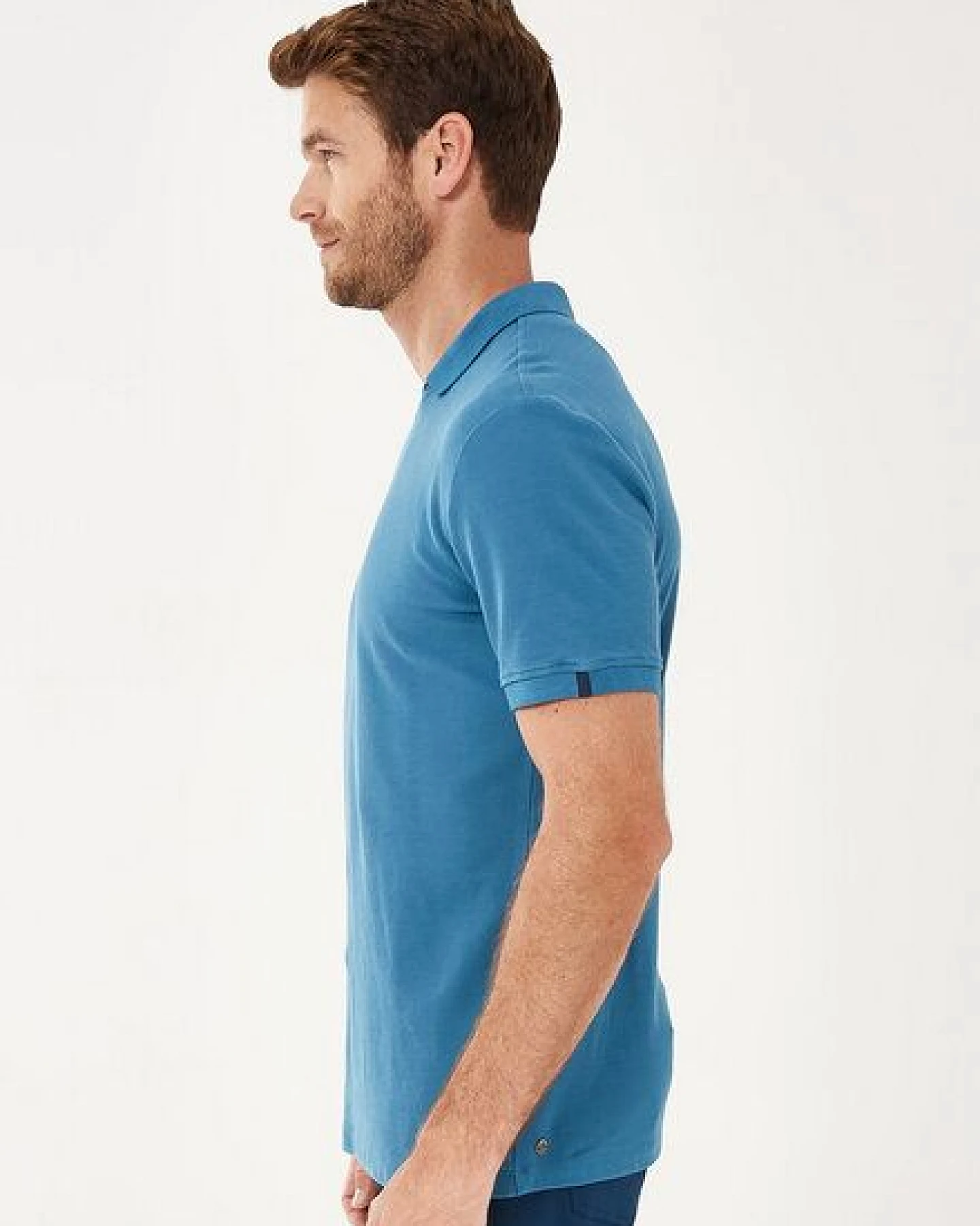 ORGANICATION Poloshirt aus Bio-Baumwolle mit V-Ausschnitt – Ansicht 3