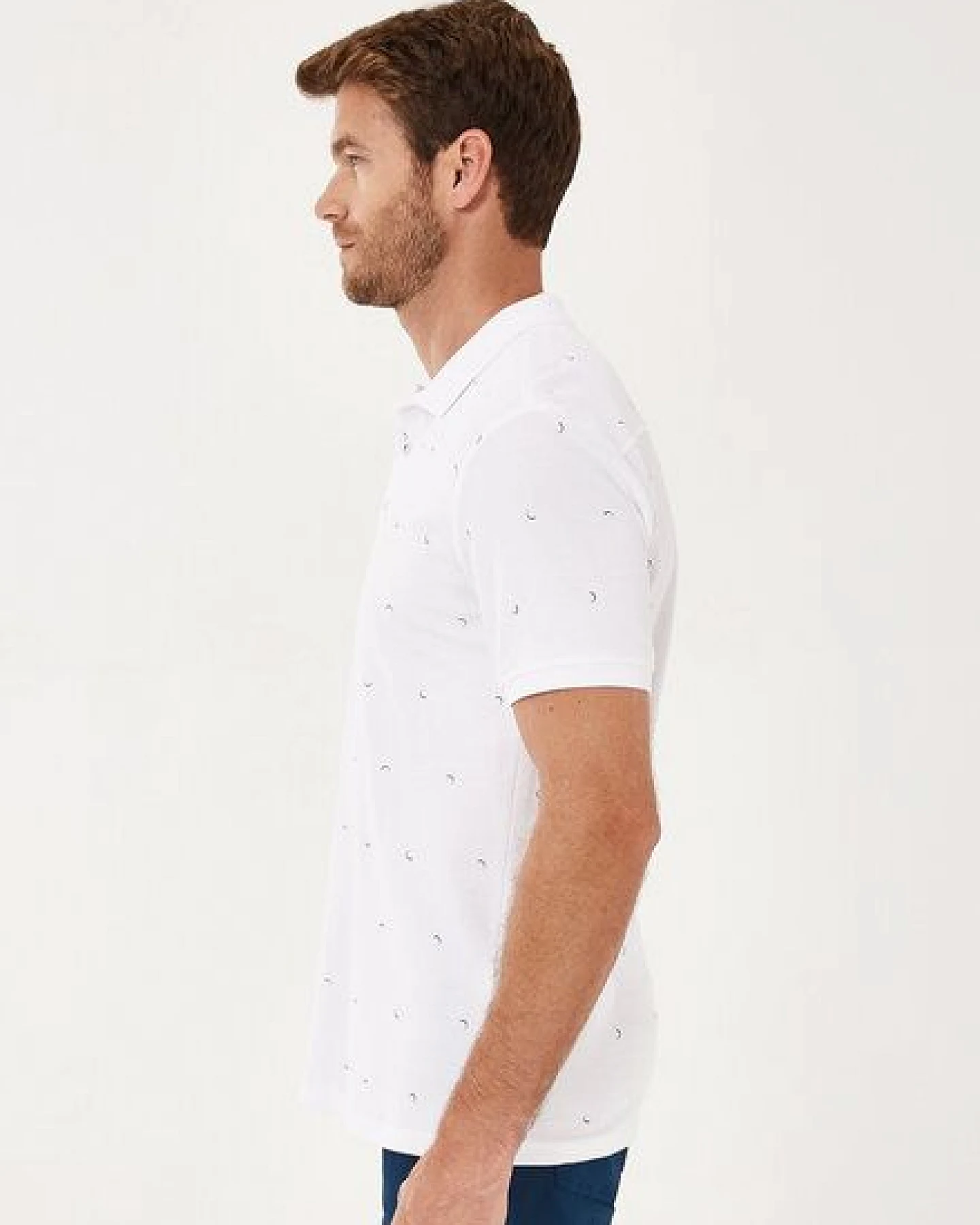 ORGANICATION Poloshirt aus Bio-Baumwolle mit Allover-Print – Ansicht 3