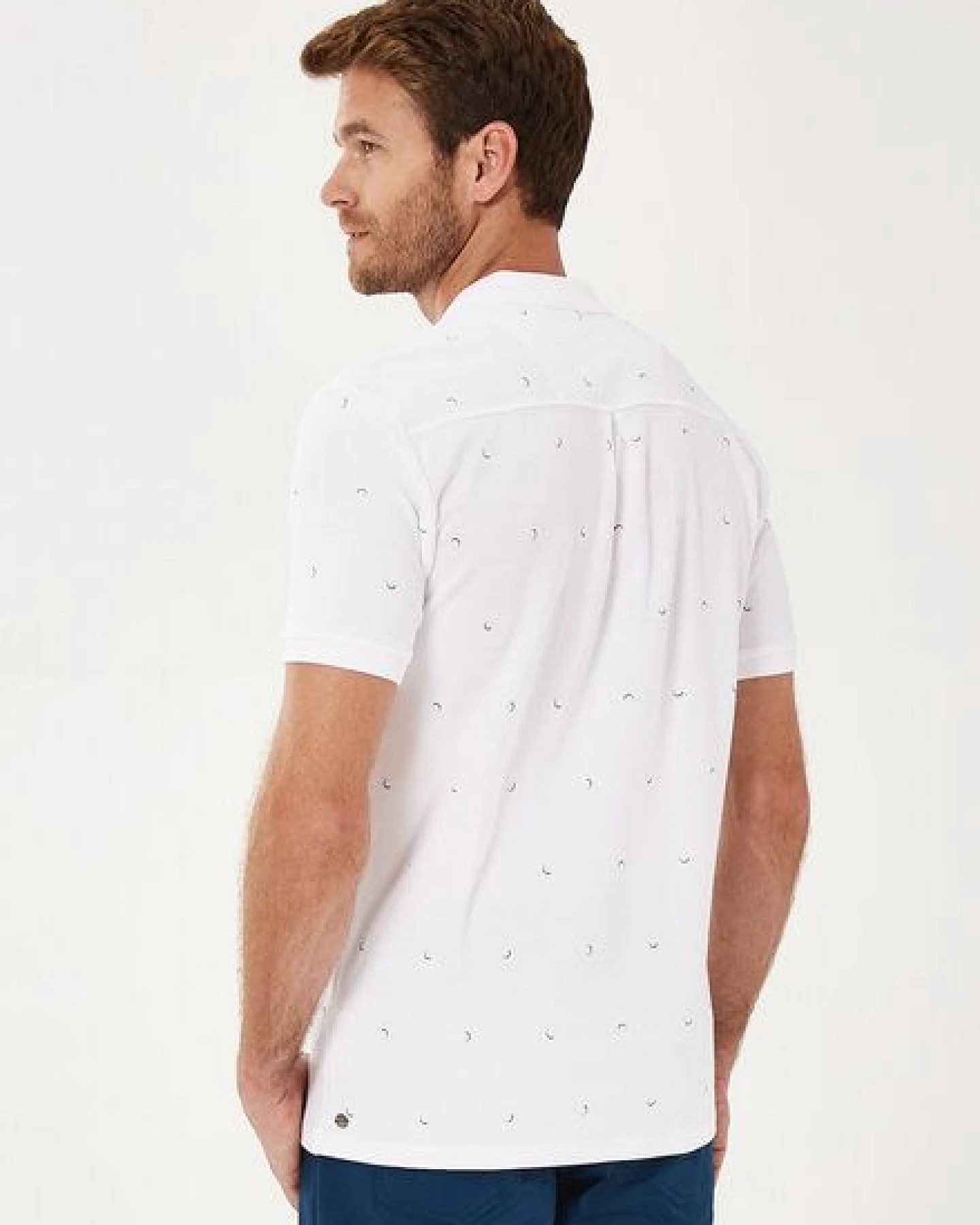 ORGANICATION Poloshirt aus Bio-Baumwolle mit Allover-Print – Ansicht 4