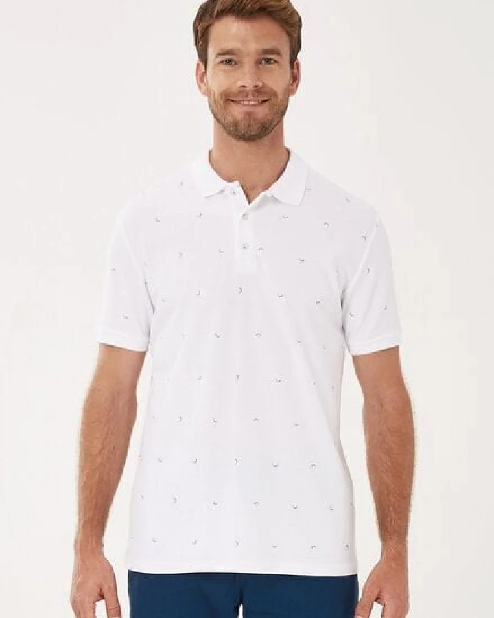 ORGANICATION Poloshirt aus Bio-Baumwolle mit Allover-Print