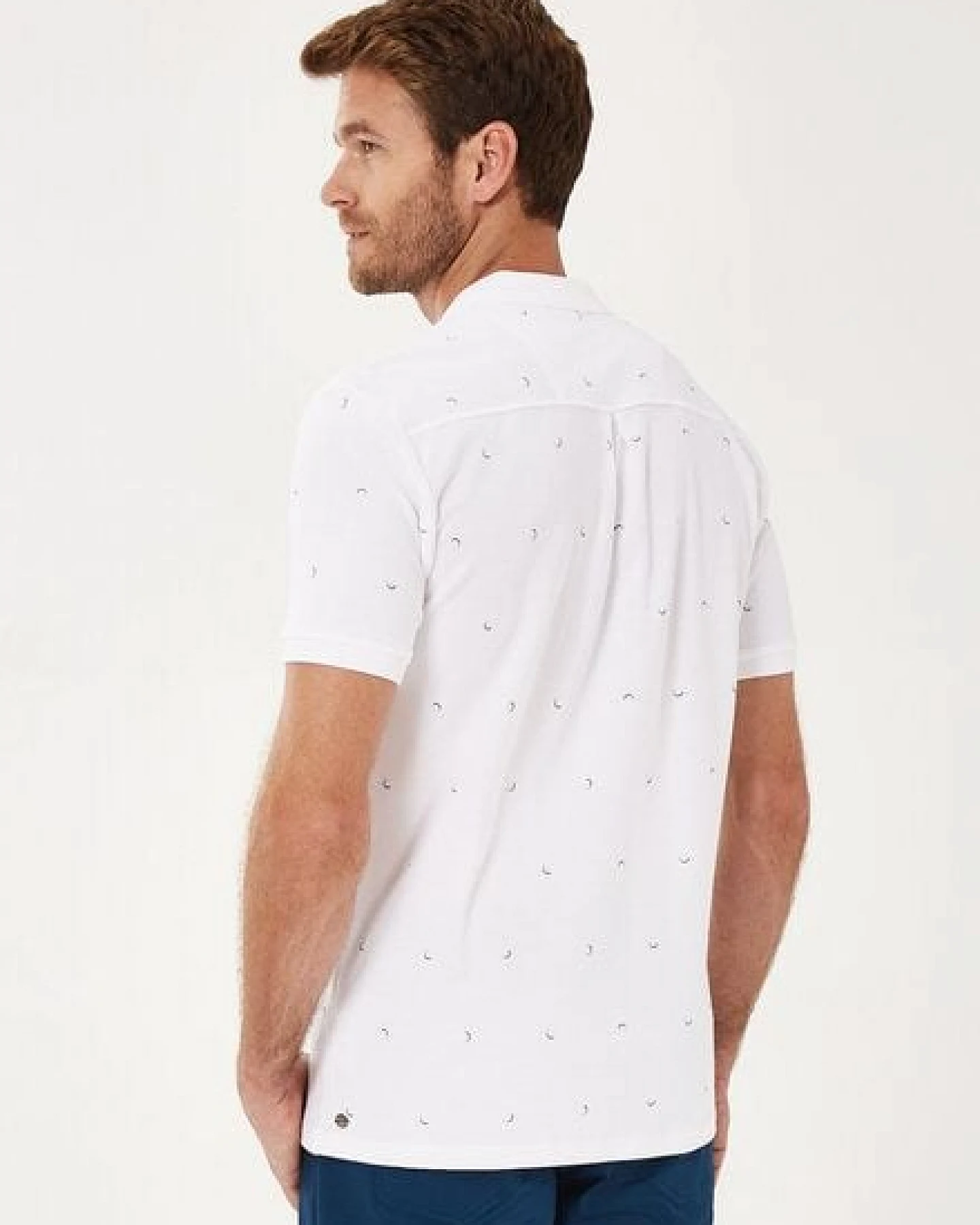 ORGANICATION Poloshirt aus Bio-Baumwolle mit Allover-Print – Ansicht 4