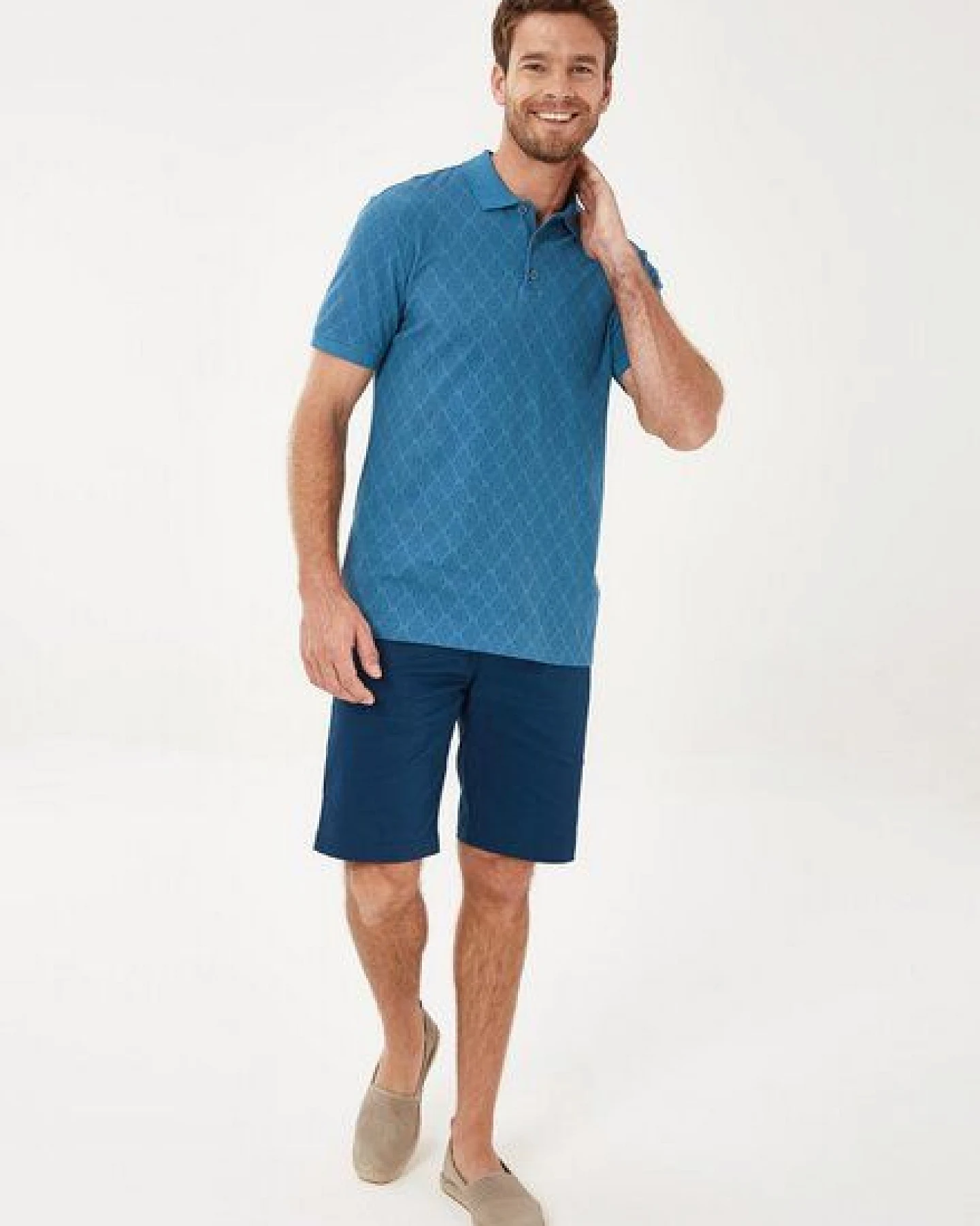 ORGANICATION Poloshirt aus Bio-Baumwolle mit Allover-Print – Ansicht 2