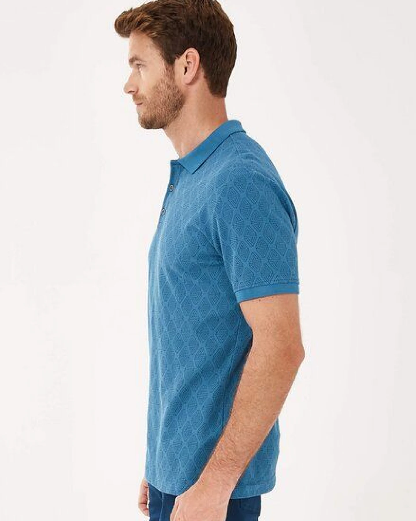 ORGANICATION Poloshirt aus Bio-Baumwolle mit Allover-Print – Ansicht 3