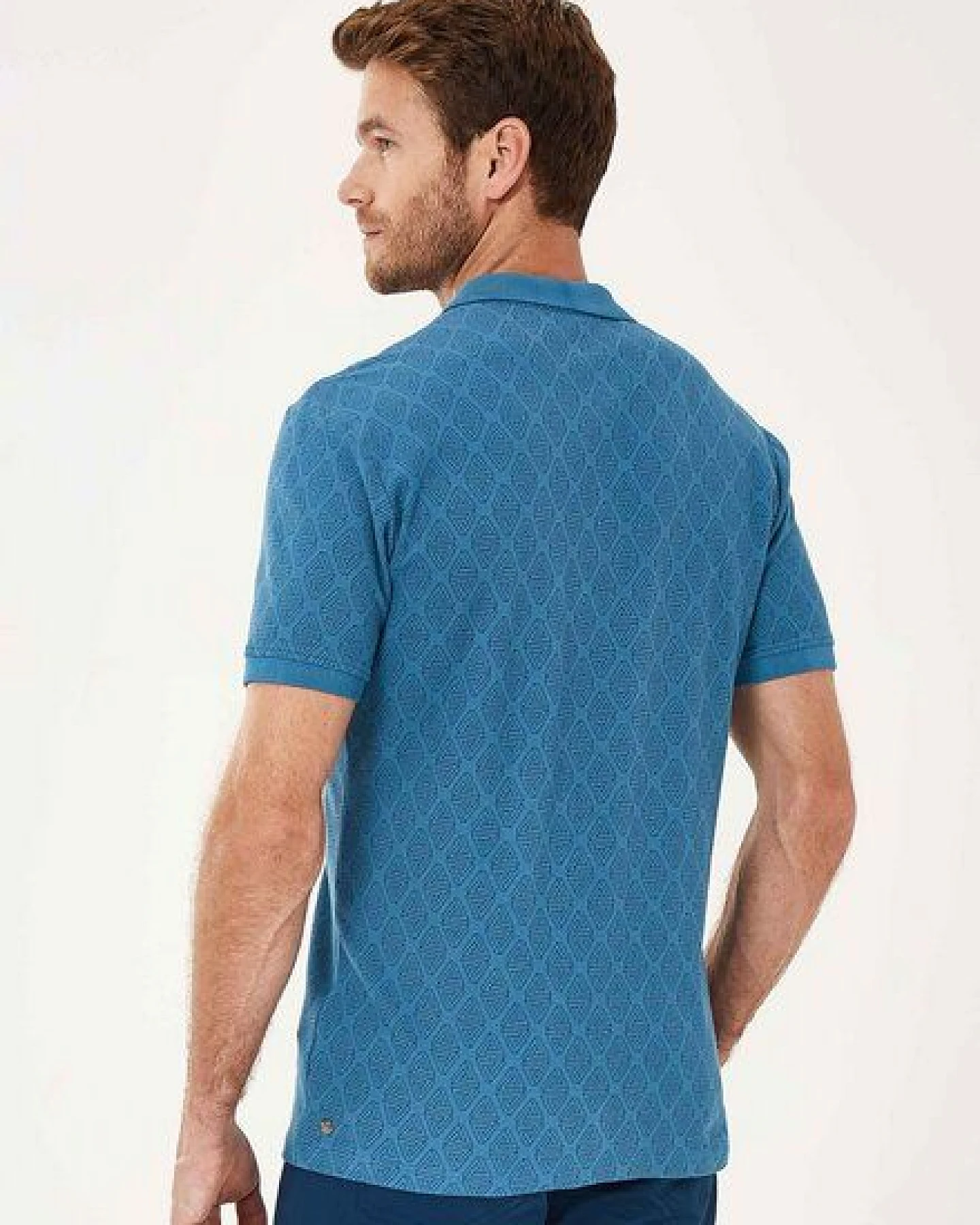 ORGANICATION Poloshirt aus Bio-Baumwolle mit Allover-Print – Ansicht 4