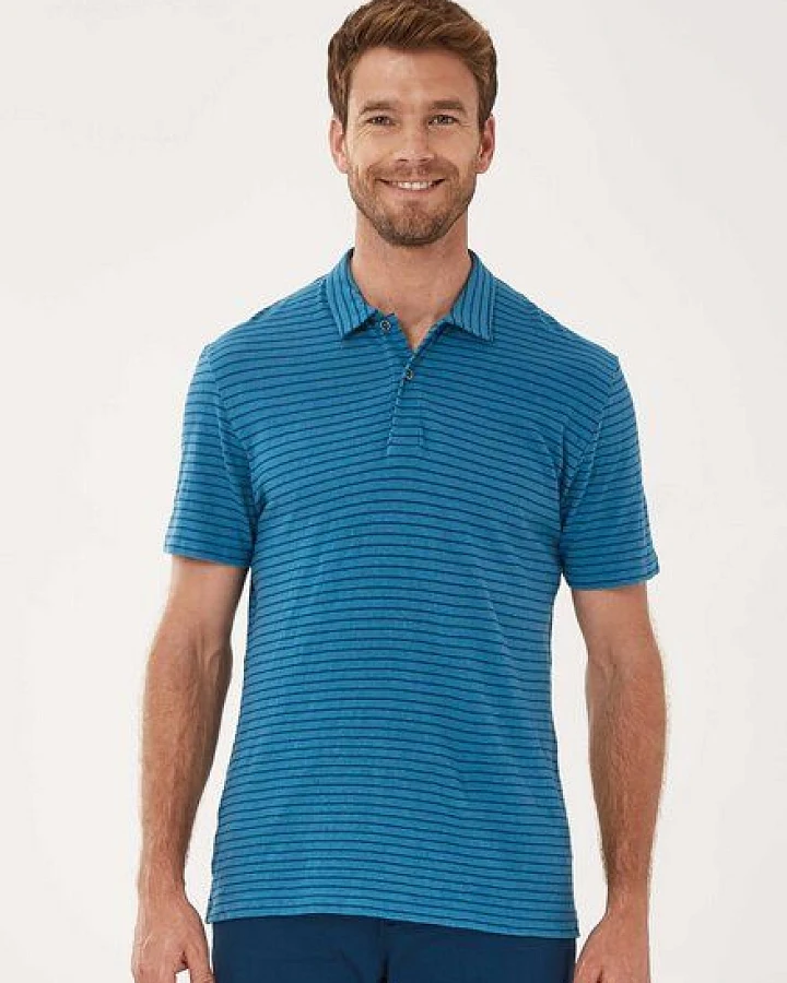 ORGANICATION Gestreiftes Poloshirt aus Leinengemisch