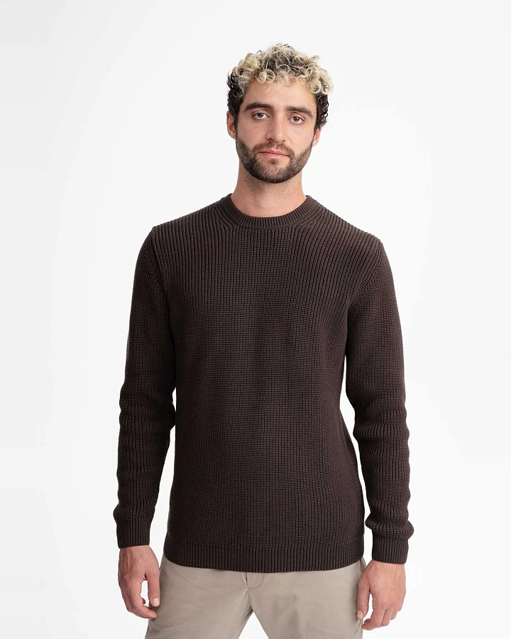 MELA Herren vegan Strickpullover Ravi Dunkelbraun