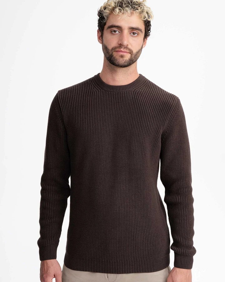 MELA Herren vegan Strickpullover Ravi Dunkelbraun