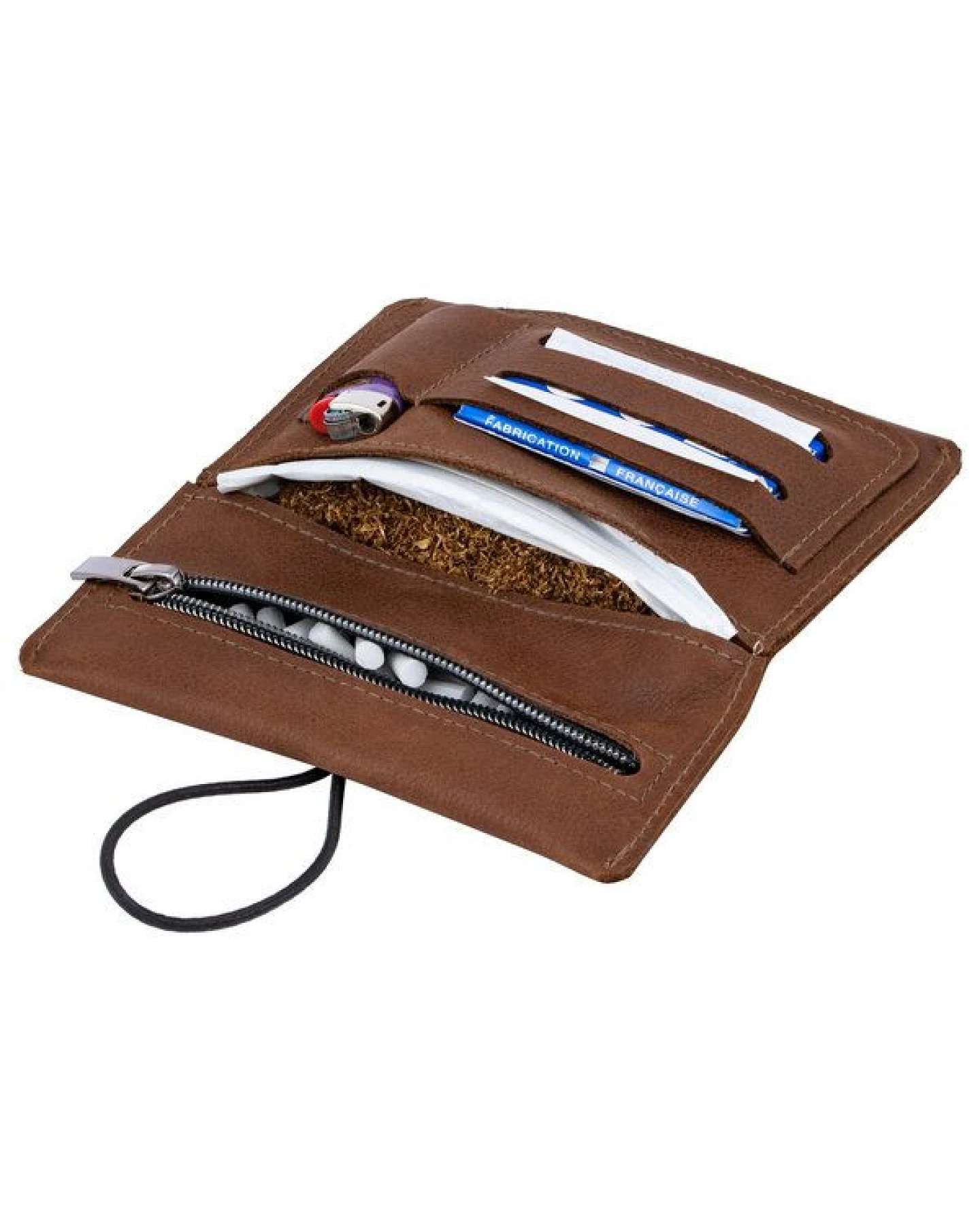 Simaru Leder Tabaktasche "SINTRA" mit auswechselbarem Gummi. – Ansicht 3