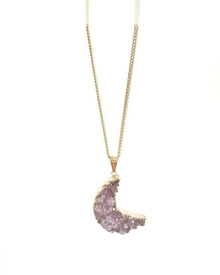 Crystal and Sage Mond Achat Halskette Edelsteinkette Mond