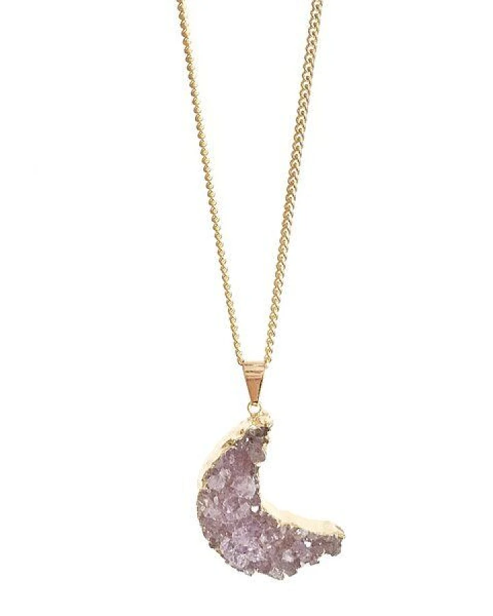 Crystal and Sage Mond Achat Halskette Edelsteinkette Mond