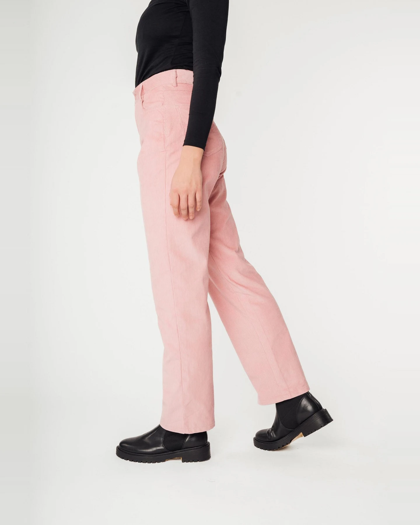 MELA Damen vegan Hose Weites Bein Kord Oorja Rose Pink – Ansicht 2