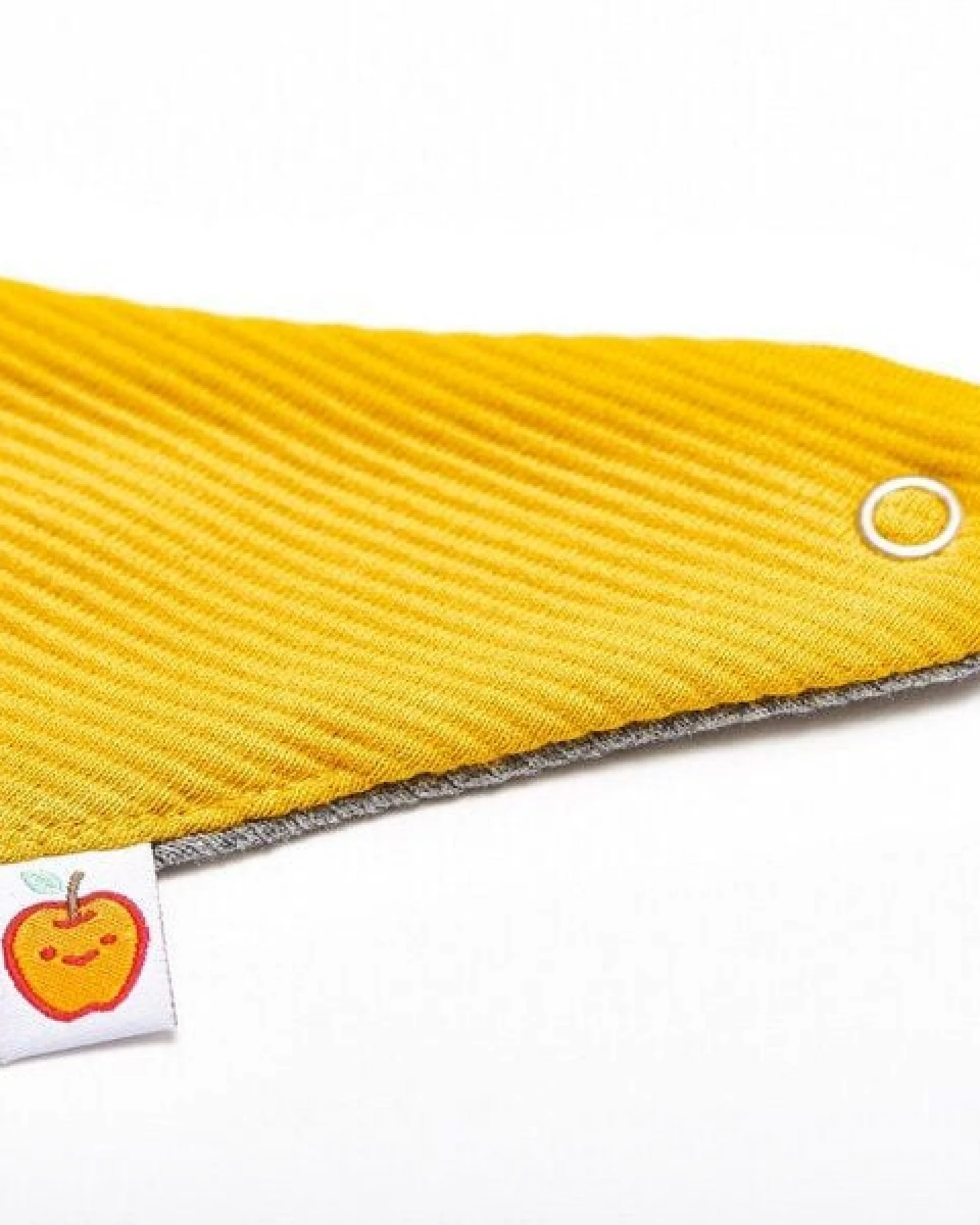 Cheeky Apple Lätzchen aus Bio-Baumwolle "Ripp Senf/Doubleface Grau" Gelb/Grau – Ansicht 3