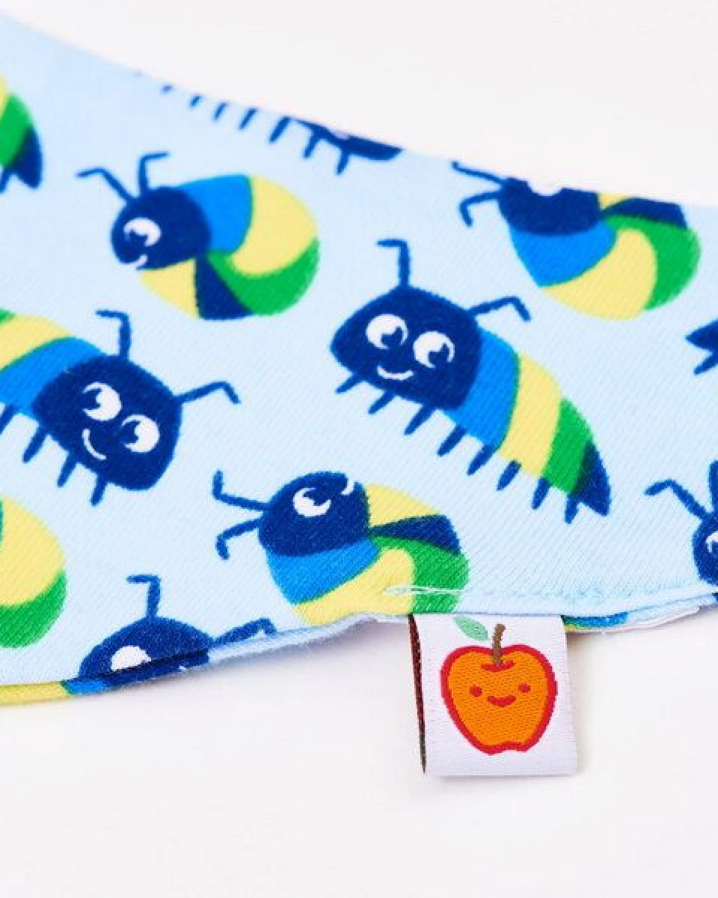 Cheeky Apple Lätzchen aus Bio-Baumwolle "Little Munkelus" Hellblau/Petrol – Ansicht 2