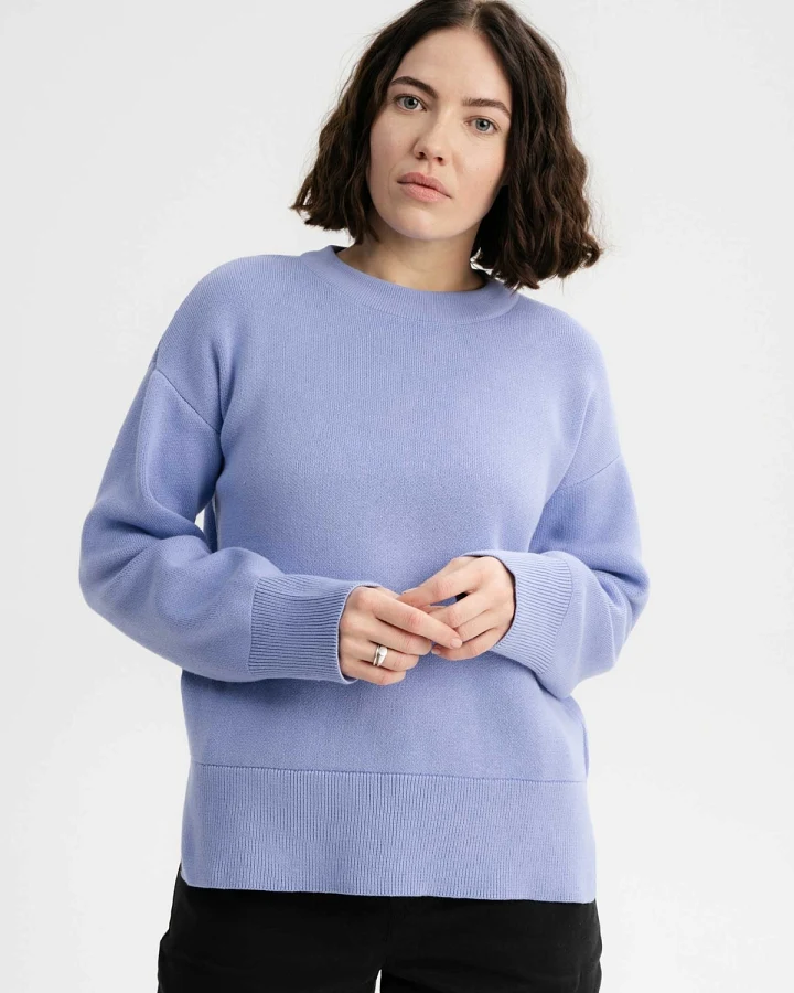 MELA Damen vegan Strickpullover Faiza Forgetmenot Hellblau