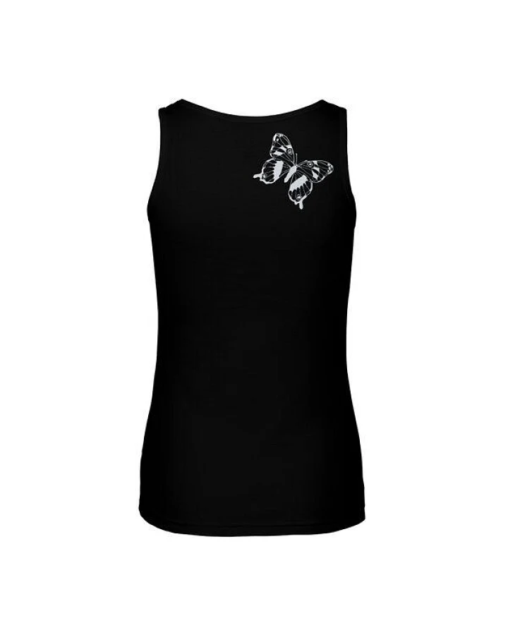HANDGEDRUCKT Frauen Tank Top "Tagpfauenauge 01" aus 100% Bio Baumwolle (kbA)