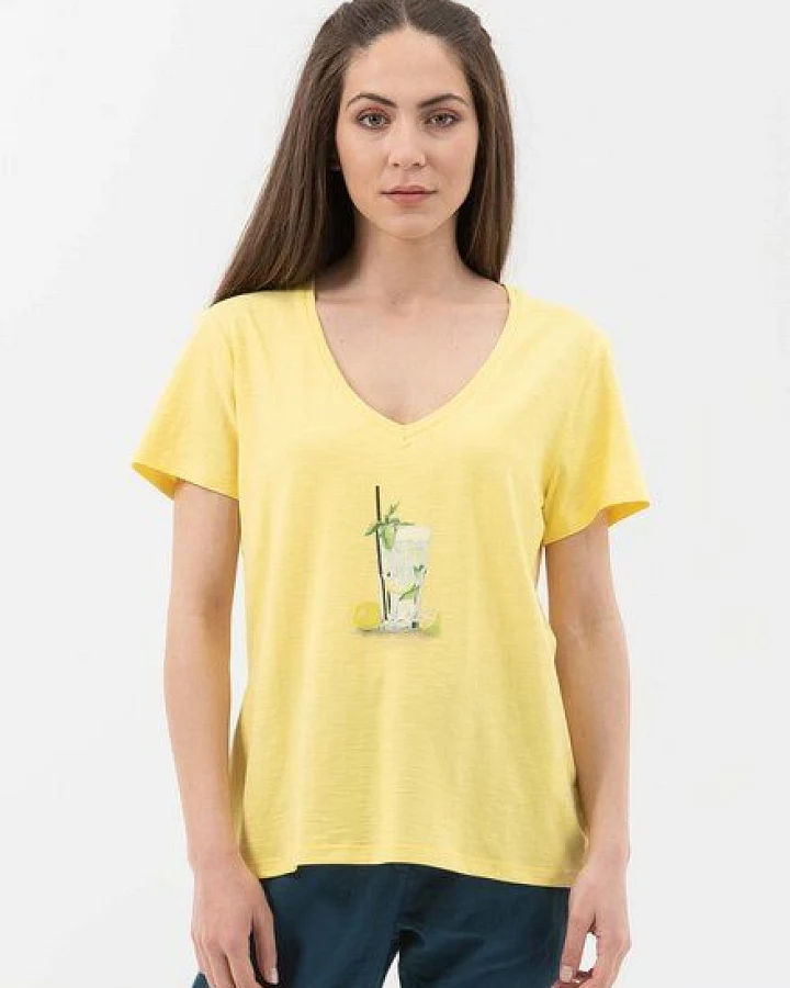 ORGANICATION T-Shirt aus Bio-Baumwolle mit V-Ausschnitt