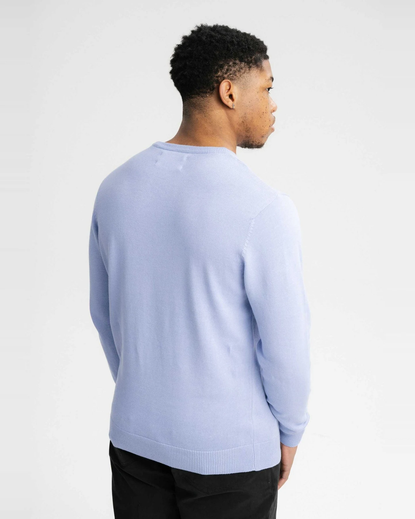 MELA Herren vegan Feinstrickpullover Himal Forget-Me-Not Hellblau – Ansicht 2