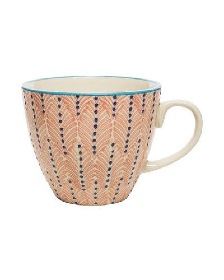 TRANQUILLO Große Tasse MIIX'N'MATCH aus Steinzeug mit Muster, 500 ml (POR487, POR488)