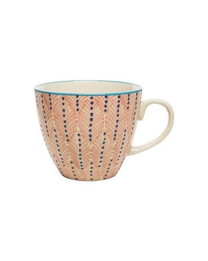 TRANQUILLO Große Tasse MIX'N'MATCH aus Steinzeug mit Muster, 500 ml (POR487, POR488)