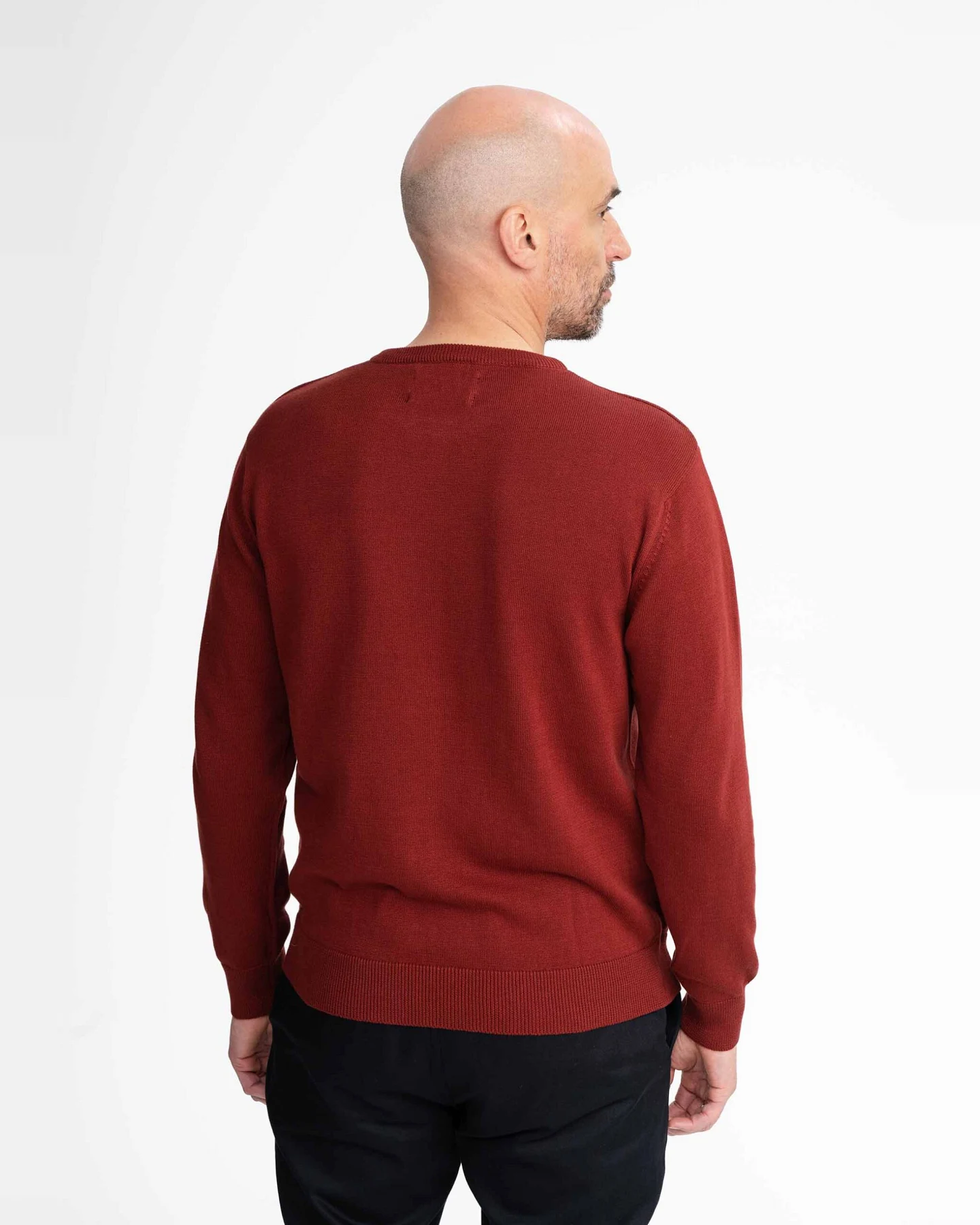 MELA Herren vegan Feinstrickpullover Himal Chai Rot – Ansicht 2