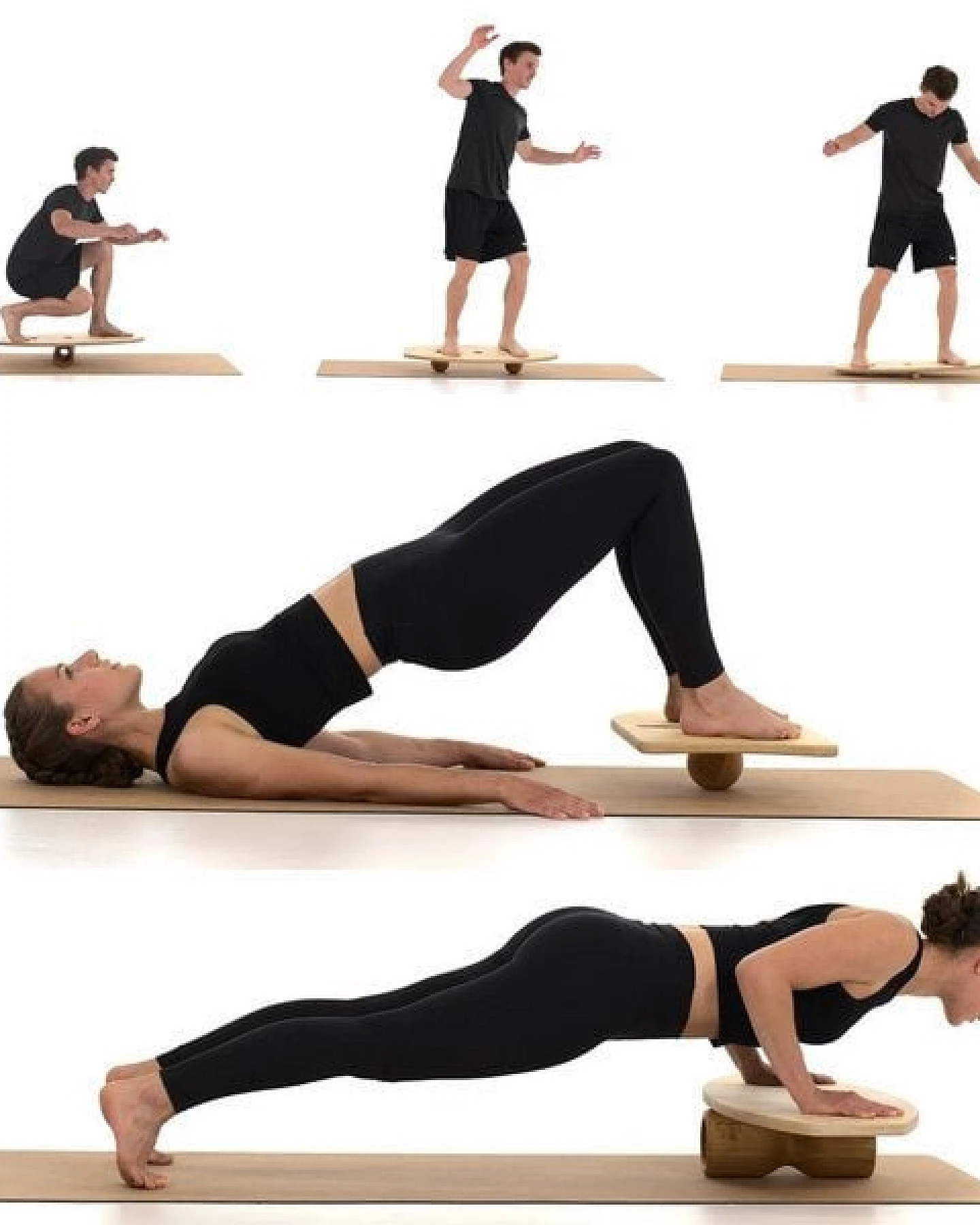 rollholz Balance Board Set groß – Ansicht 2