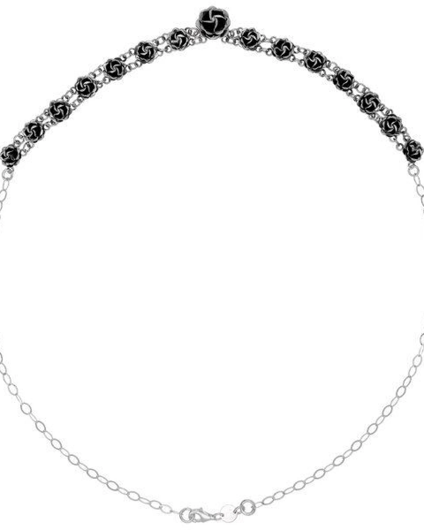 pakilia Silber Kette Mini Rosen dunkel fair-trade und handmade – Ansicht 2