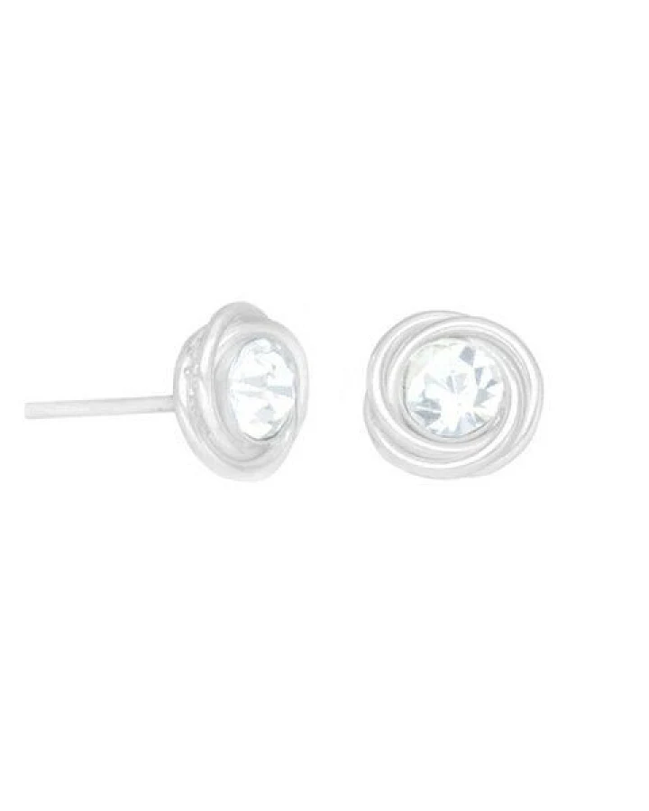 pakilia Silber Ohrstecker Zirkonia Stein Fair-Trade und handmade